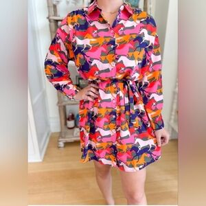 Michelle McDowell Ronan Mane Event Dress Multi Print, Size M Fits Like L